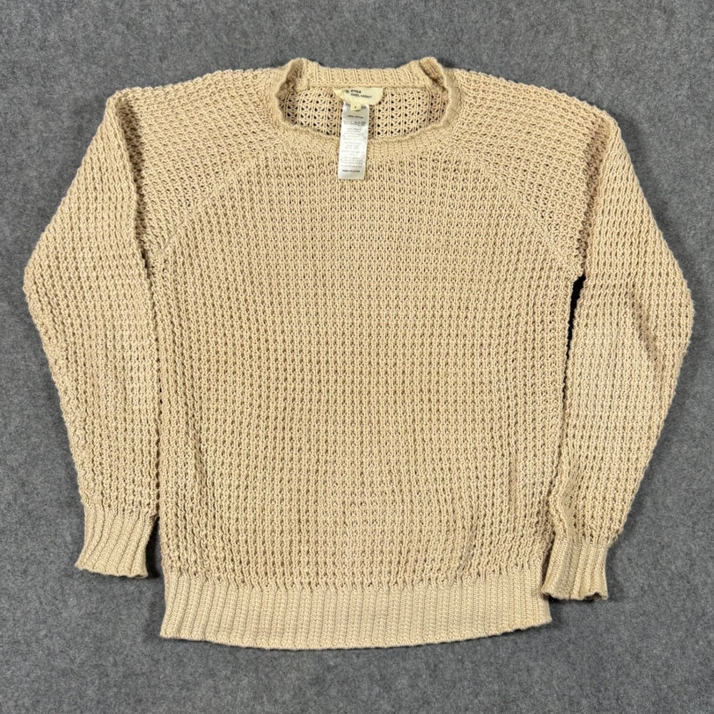 Isabel Marant Etoile Sweater Womens 2 Beige Cotton Open Knit Raglan Pullover